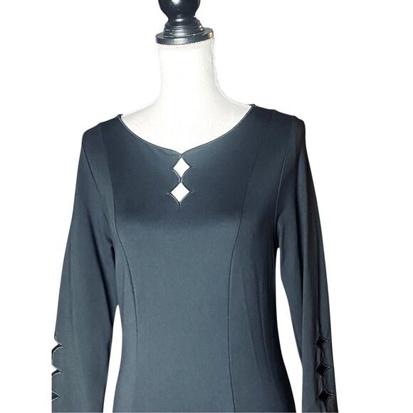 Soft Surroundings Womens Black Poseidon Scalloped Elysia Shift Dress Size Small - Picture 2 of 5